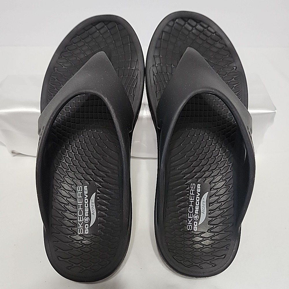 Skechers GO Recover Refresh‎ Arch Fit Recovery Thong Men's 12M Black